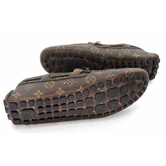 Louis Vuitton Moccasin Monogram Brown Arizona Driver Shoes US Size 10.5 main image 10